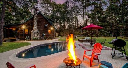 Log Cabin Retreat with Pool, Trampoline, and more!