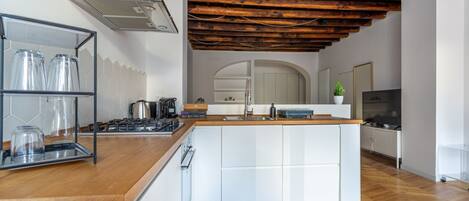 Fridge, oven, stovetop, dishwasher