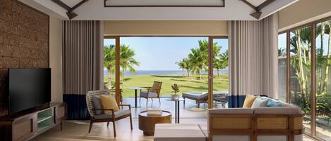Villa, 1 Bedroom, Beachfront (Outdoor Private Pool) | Living area