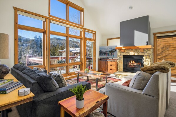 スマートテレビ、暖炉、DVD プレーヤー、書庫