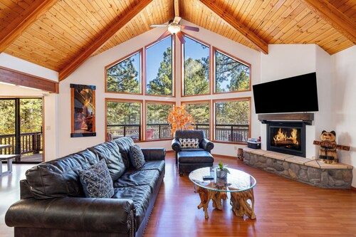 Chalet in the Pines | Spa & Game Room | Wraparound Deck