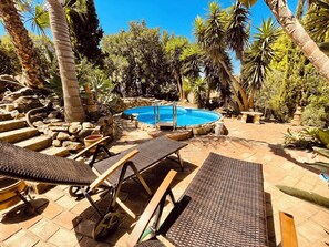 Pool - Finca, great private pool & garden, sea and mountain views, 15 min. to the coast (Torrox)