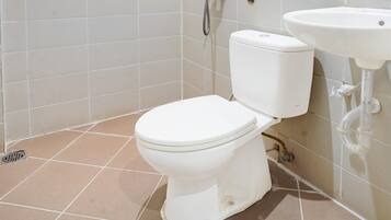 Shower, free toiletries, towels