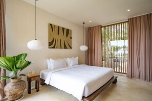 Villa, 2 slaapkamers, terras, uitzicht op zwembad | 2 slaapkamers, lakens van Egyptisch katoen, luxe beddengoed