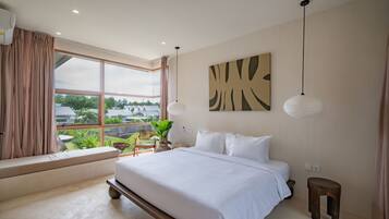 Biệt thự, 2 phòng ngủ, sân hiên, quang cảnh hồ bơi | 2 phòng ngủ, bộ trải giường bằng vải cotton Ai Cập