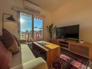 Smart TV, books, stereo