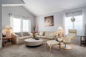 Smart TV, fireplace, foosball, offices