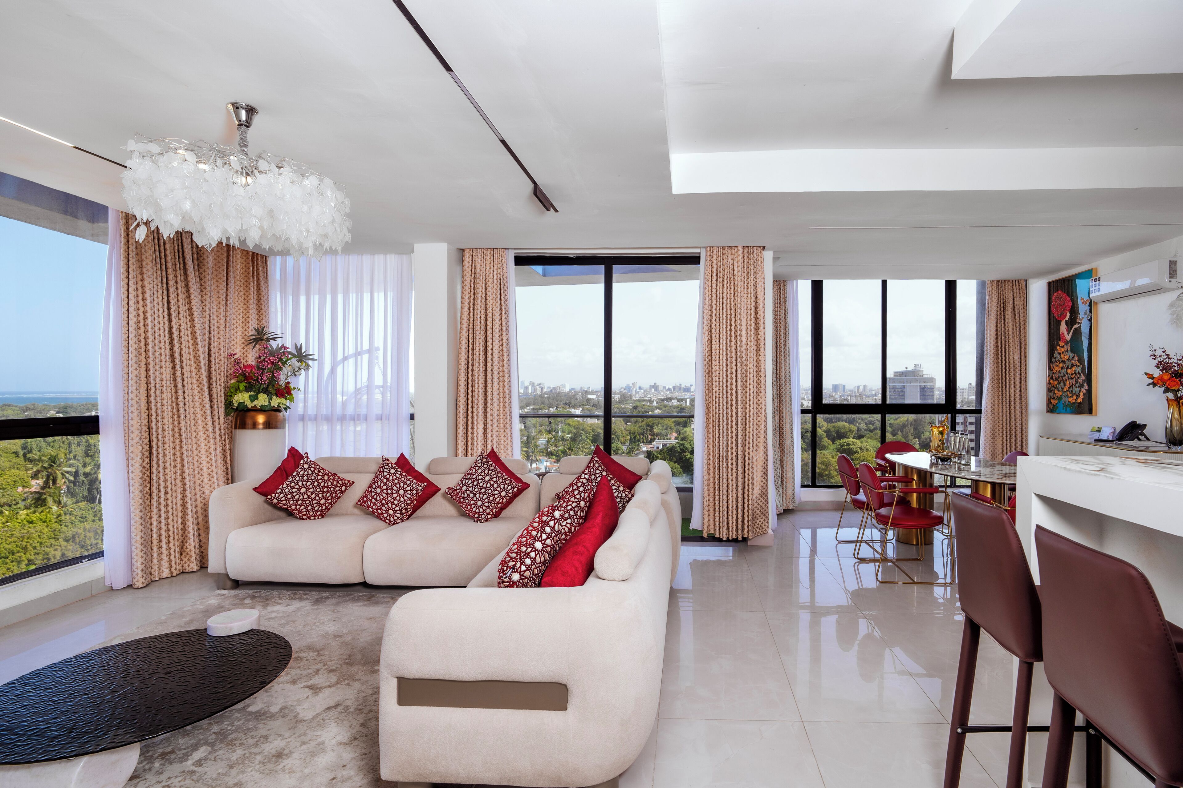 Penthouse, 2 kamar tidur | Seprai katun Mesir, seprai premium, dan ruang kerja ramah laptop