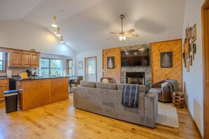 TV, foosball, stereo, offices