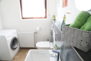 Dusche, Haartrockner, Handtücher