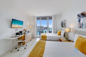 Desk, iron/ironing board, travel crib, WiFi