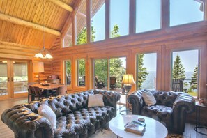 Smart TV, chimenea, oficina