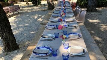 Outdoor banquet area