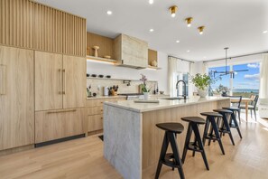 Fridge, microwave, oven, stovetop - Pocasset Oceanfront: Beach, Hot Tub & Fire Pit! (Bourne)