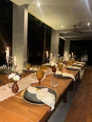 Outdoor banquet area