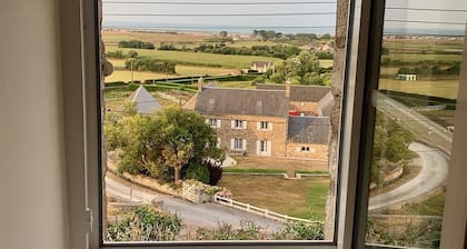 Maison de charme, vue mer et jardin, proche des plages du débarquement, 6 pers