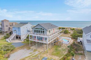 Exterior - Oceanfront Home in Avon with Pool, Hot Tub, and Private Boardwalk to the Beach (Avon)