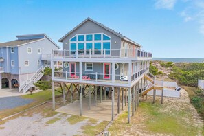 Exterior - Oceanfront Home in Avon with Pool, Hot Tub, and Private Boardwalk to the Beach (Avon)