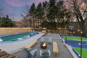Outdoor pool, a heated pool