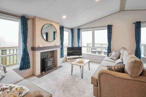 Télévision, cheminée, espaces bureaux