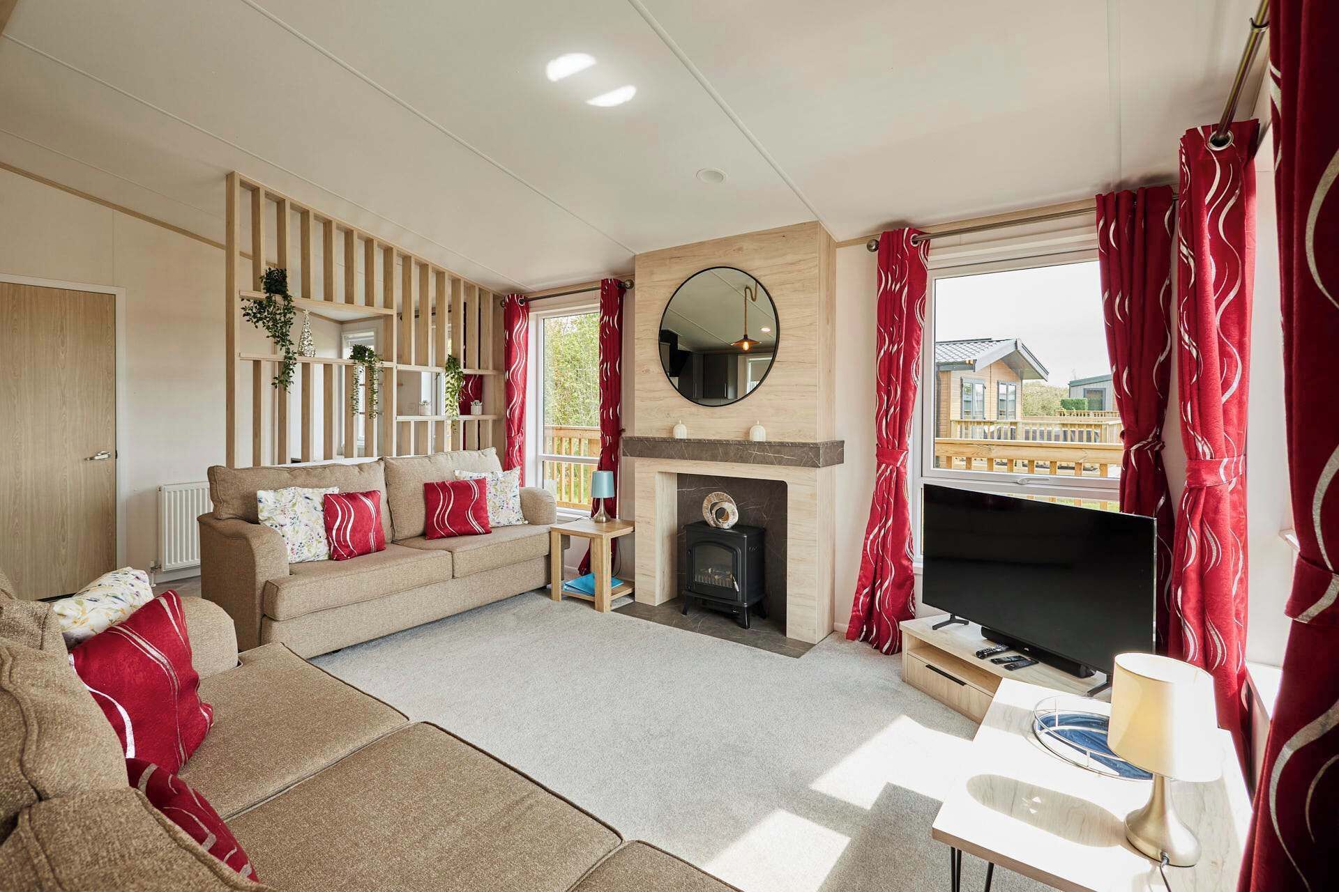 TV, fireplace, offices