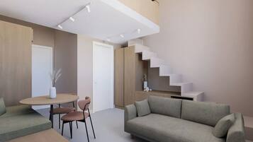 Studio Deluxe - utsikt mot staden | Skrivbord, arbetsyta för laptop, gratis wi-fi och sängkläder