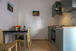 Fridge, oven, stovetop, cookware/dishes/utensils