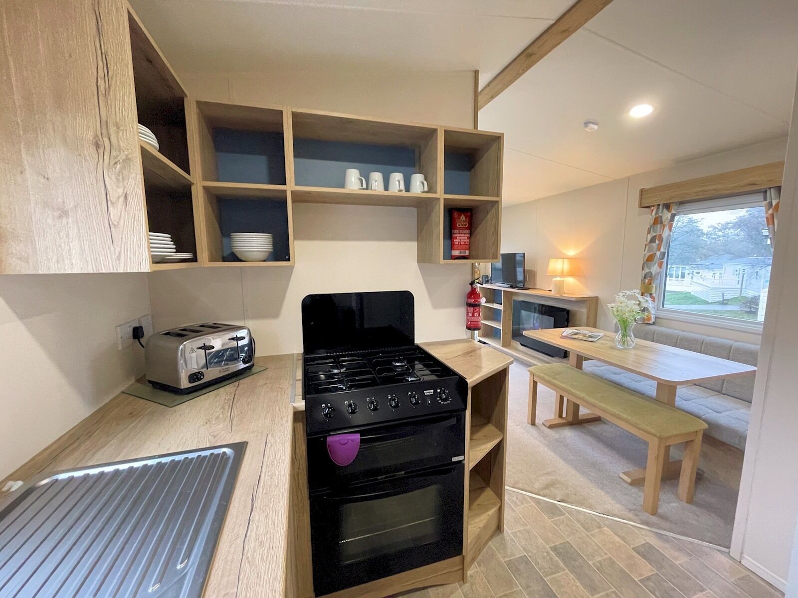 Fridge, microwave, oven, toaster