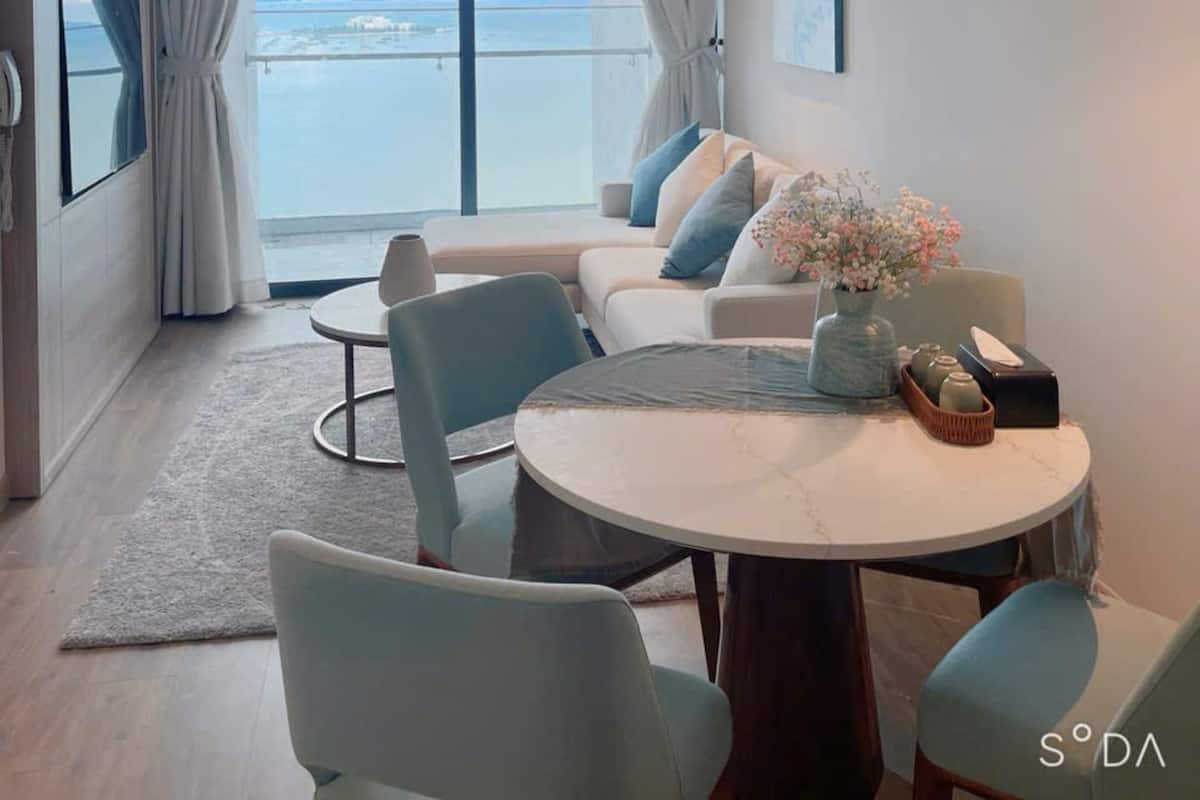 Luxury Apartment, 2 Bedrooms, Balcony, Beach View | View from room
