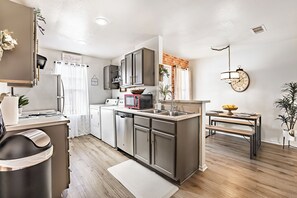 Microwave, oven, stovetop, dishwasher