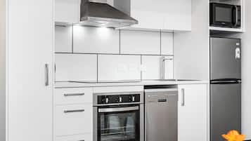 Fridge, microwave, dishwasher, toaster