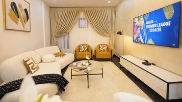 Een smart-tv en een muziekbibliotheek