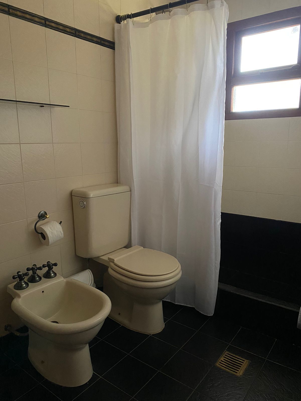 Shower, bidet, towels