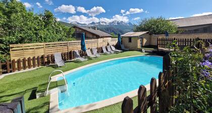Large mountain village house with heated pool