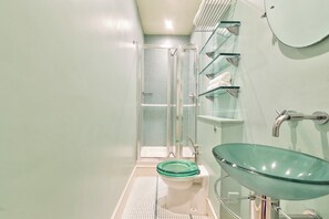 Regadera, secadora de cabello, bidet, toallas 