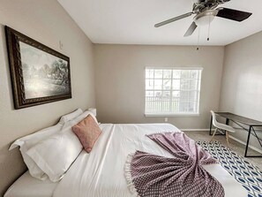 Desk, iron/ironing board, free WiFi, bed sheets