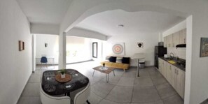 1 bedroom, desk, laptop workspace, iron/ironing board