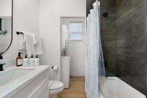 Hair dryer, towels