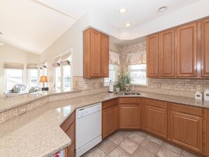 Fridge, microwave, oven, stovetop - Top Floor Deck w/ Ocean View | Beach Block House (Cape May)