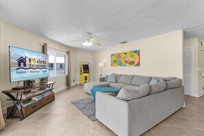 Smart TV, video games, DVD player, stereo