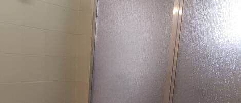 Shower, soap, toilet paper