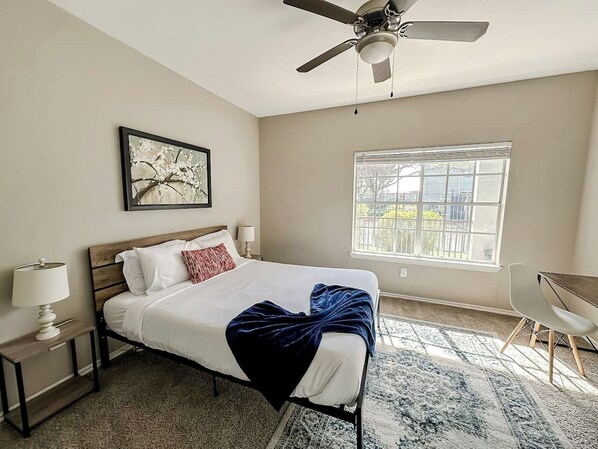 Desk, iron/ironing board, free WiFi, bed sheets