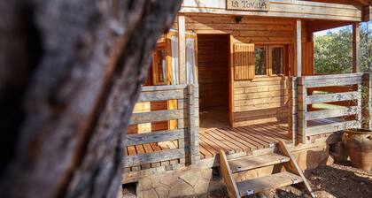 Country House 'Cabaña De Madera 3' with Mountain View, Shared Pool and Air Conditioning