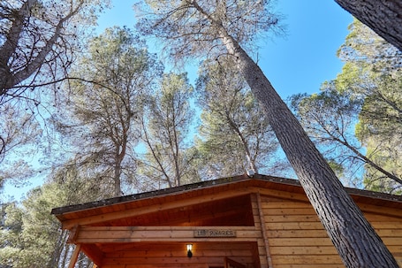 Exterior detail. Country House 'Cabaña De Madera 2' with Mountain View, Shared Pool and Air Conditioning