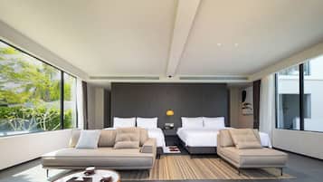 Chambre « Premier » avec lits jumeaux, vue mer