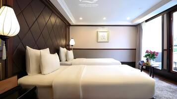 Desk, blackout drapes, soundproofing, iron/ironing board