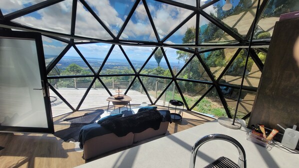 Interior - DuskDawn Glass dome glamping in the bush near Auckland
NOW with a Spa! (Auckland)