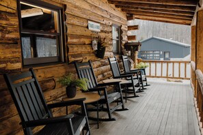 Terrace/patio - Spacious 6-bedroom cabin & sports bar in Amish country. Close to Breitenbach. (New Philadelphia)