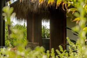 Property grounds - Casita Tabachines. Cozy studio with palapa, dipping pool, walk to the break (Los Llanos de Temalhuacán)