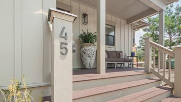 On the beach, white sand